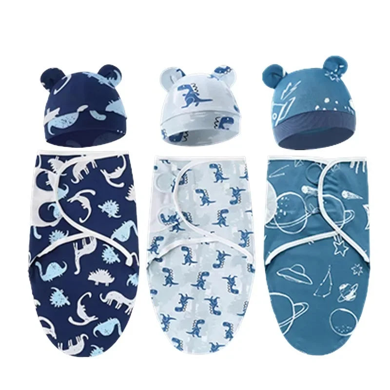 Set Copertina Avvolgente Per Neonati Con Cappellino